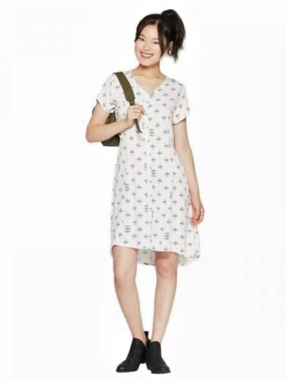 Junk Food Camp Funtime Button-Front Dress Mini Dress